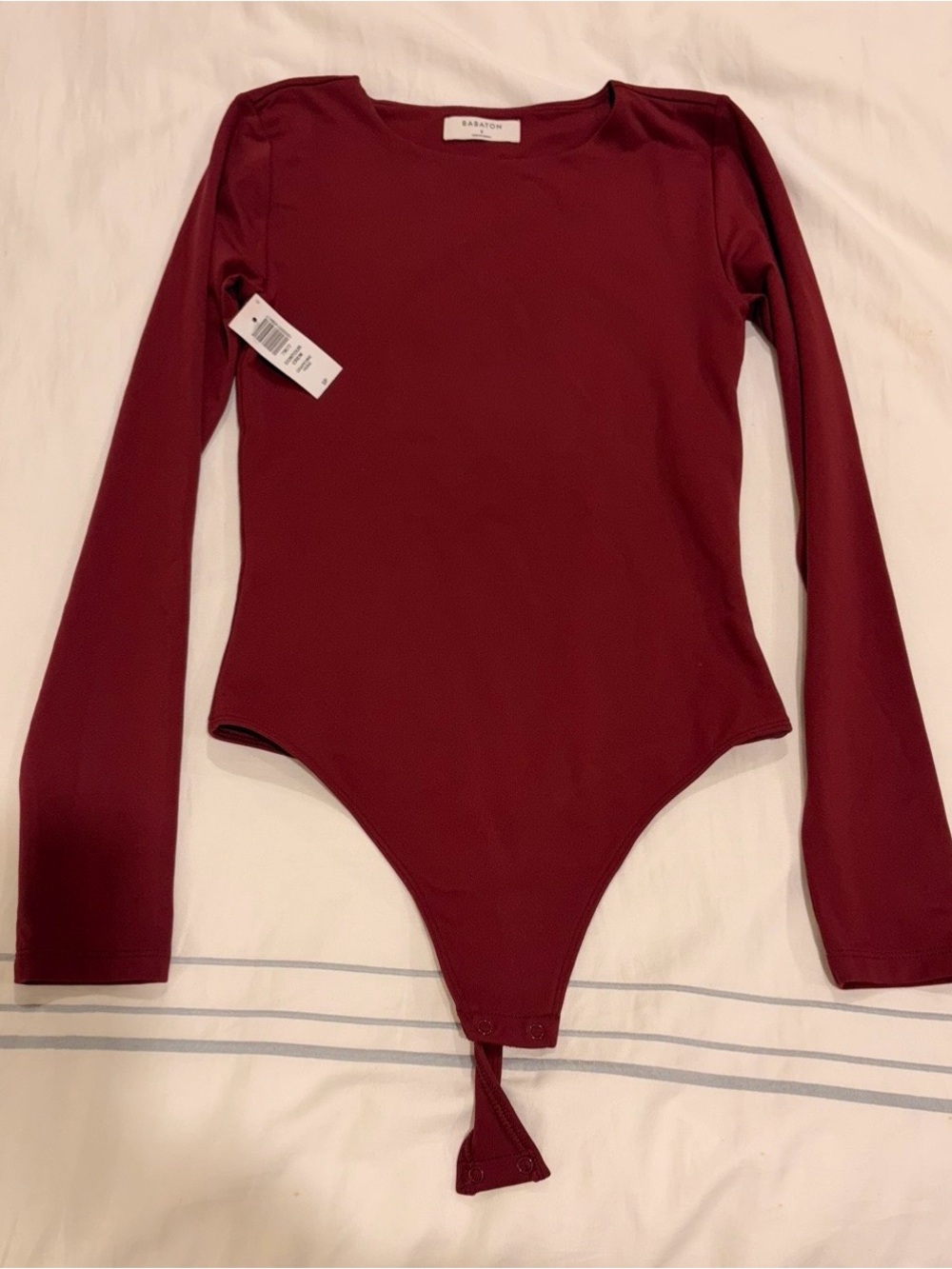 Babaton Kids Long Sleeve One-Piece Bodysuit in Wine